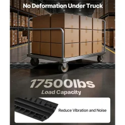 VEVOR Drop Over Cable Cover, 17,500 lbs/Axle Load Capacity, 2 Channel Heavy Duty Floor Cord Cover, Cable Hose Protector Ramp, for Indoor, High Walking Traffic Areas, Home, Office, Warehouse, 1 Pack