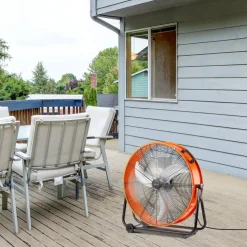 VEVOR Drum Fan, 24 Inch High Velocity Industrial Shop Fan, Heavy Duty Commercial Use 3-Speed 8600CFM, 360°Adjustable Tilting,0-2h Timer Industrial Floor Fan for Warehouse,Workshop,Factory, Basement