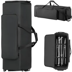 VEVOR Drum Hardware Bag with Wheels, 1680D, Drum Set Equipment Carry Bag, Carrying Case with Sturdy Handle, Durable Zipper, Smooth PVC Wheels, Multiple Pockets, for Hardware and Stand Accessory, Black