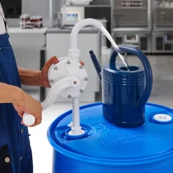 VEVOR Drum Pump, 6.5 GPM Flow, Rotary Barrel Pump Hand Crank, Fits 5 to 55 Gallon Drums with 3-Section Suction Tube Assembly and Hose, Designed for Fast Transfer of Water, Alcohol, Corrosive Liquids