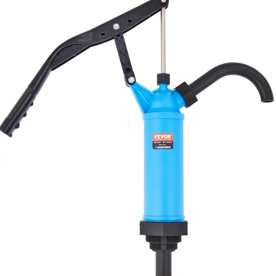 VEVOR Drum Pump, 9.5 oz. Per Stroke, Lever-Action Barrel Pump, Fits 5-55 Gallon Drums with 3-Section Suction Tube Assembly & Hose, Hand Operated, Designed to Transfer Water, Alcohol, Corrosive Liquids