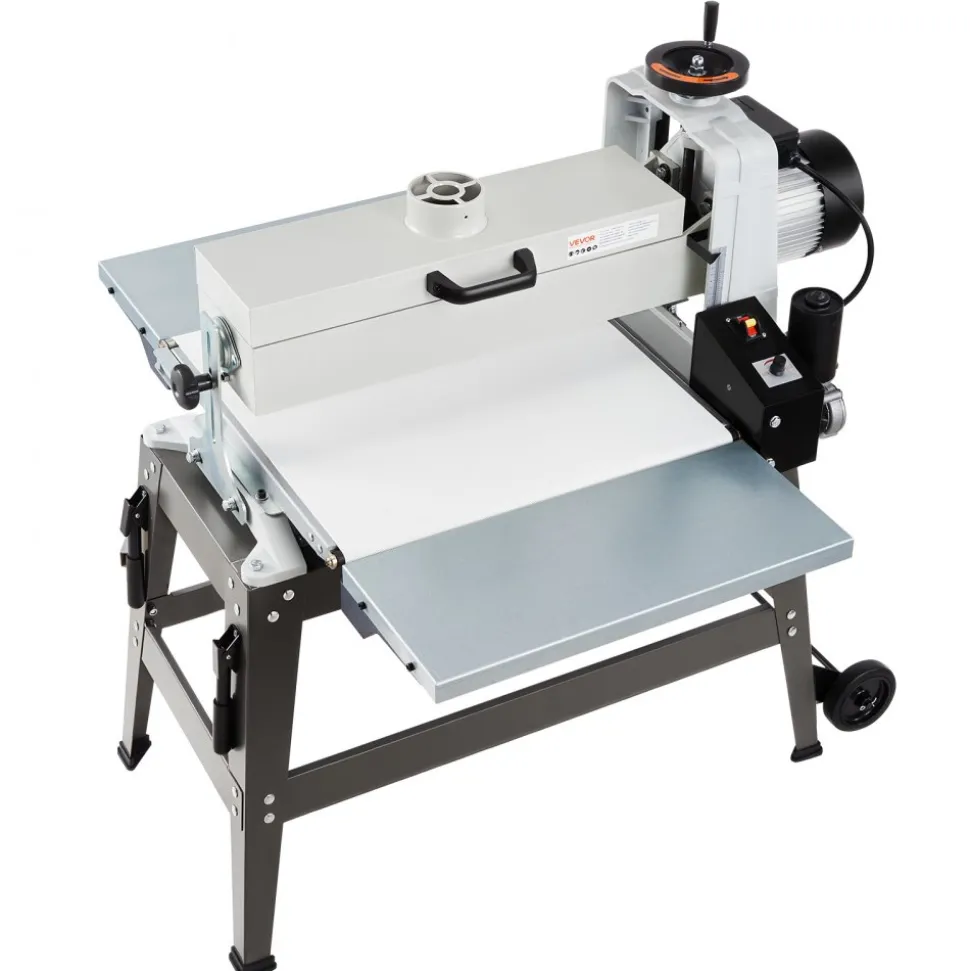 VEVOR 22" Drum Sander with Stand & Extension Tables, 1.75HP 1440RPM Dual Motor Drum Sander for Woodworking - Variable Speed Conveyor Belt, 4" Dust Collection Port for Cabinet & Furniture Finishing