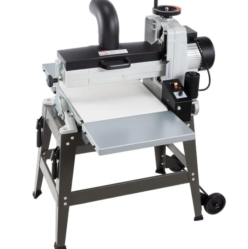 VEVOR 16" Drum Sander with Stand & Extension Tables, 1.5HP 1720RPM Dual Motor Drum Sander for Woodworking - Variable Speed Conveyor Belt, 4" Dust Collection Port for Cabinet & Furniture Finishing