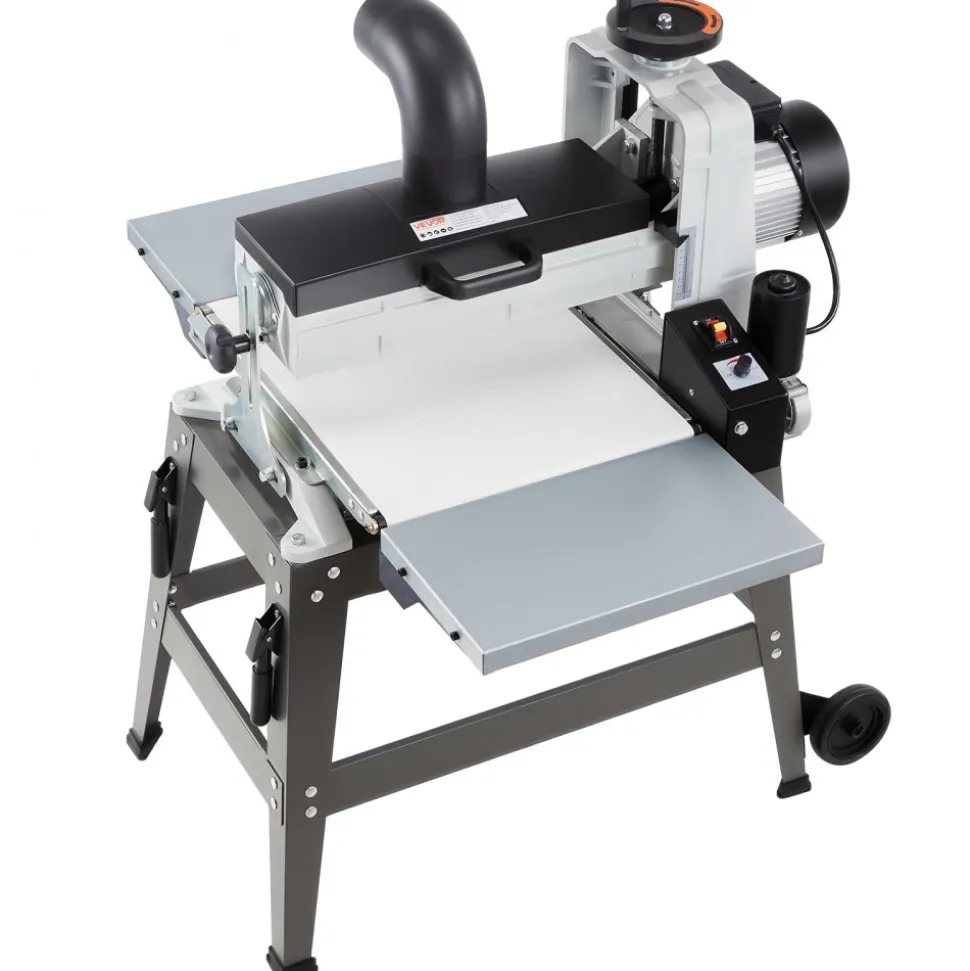 VEVOR 16" Drum Sander with Stand & Extension Tables, 1.5HP 1720RPM Dual Motor Drum Sander for Woodworking - Variable Speed Conveyor Belt, 4" Dust Collection Port for Cabinet & Furniture Finishing