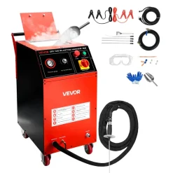 VEVOR Dry Ice Blasting Machine, 16.5LBS (7.5KG) Capacity Dry Ice Cleaning Machine with 4 Nozzles, Adjustable Pressure & Dry Ice Amount, Movable Blaster Cleaner for Auto Ship Aviation Chemical, 120V