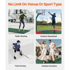 VEVOR Dryland Tiles for Hockey Floor Mat, 12 x 12 in 15 Pcs Interlocking Versatile Training Surface, Dance Floor Tiles, Hockey Training Equipment Board for Shooting (Ash Gray, 15 sq. ft/Box)