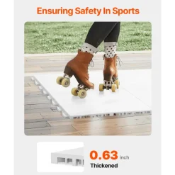 VEVOR Dryland Tiles for Hockey Floor Mat, 12 x 12 in 15 Pcs Interlocking Versatile Training Surface, Dance Floor Tiles, Hockey Training Equipment Board for Shooting (Ash Gray, 15 sq. ft/Box)
