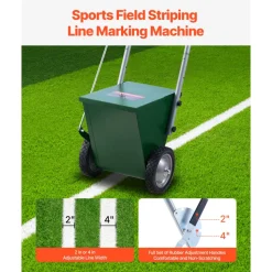 VEVOR Dry Line Marker, 2-Wheel, 2 or 4 in Lines, Field Dry Line Chalker, Adjustable Line Marker, with Rubber Adjustment Handle, 25 lbs Large Powder Capacity, for Baseball and Softball Infield, Green