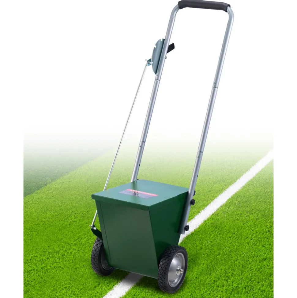 VEVOR Dry Line Marker, 2-Wheel, 2 or 4 in Lines, Field Dry Line Chalker, Adjustable Line Marker, with Rubber Adjustment Handle, 25 lbs Large Powder Capacity, for Baseball and Softball Infield, Green
