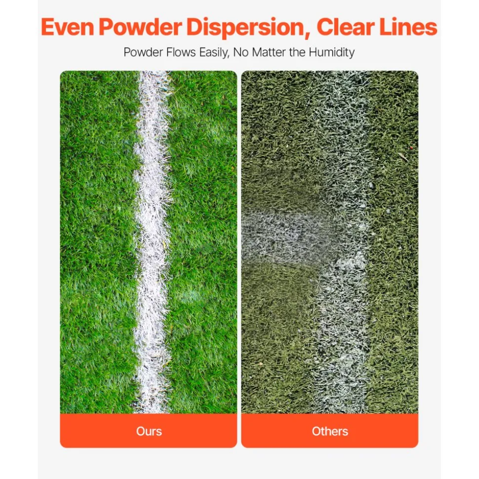 VEVOR Dry Line Marker, 2-Wheel, 2 or 4 in Lines, Field Dry Line Chalker, Adjustable Line Marker, with Rubber Adjustment Handle, 25 lbs Large Powder Capacity, for Baseball and Softball Infield, Green