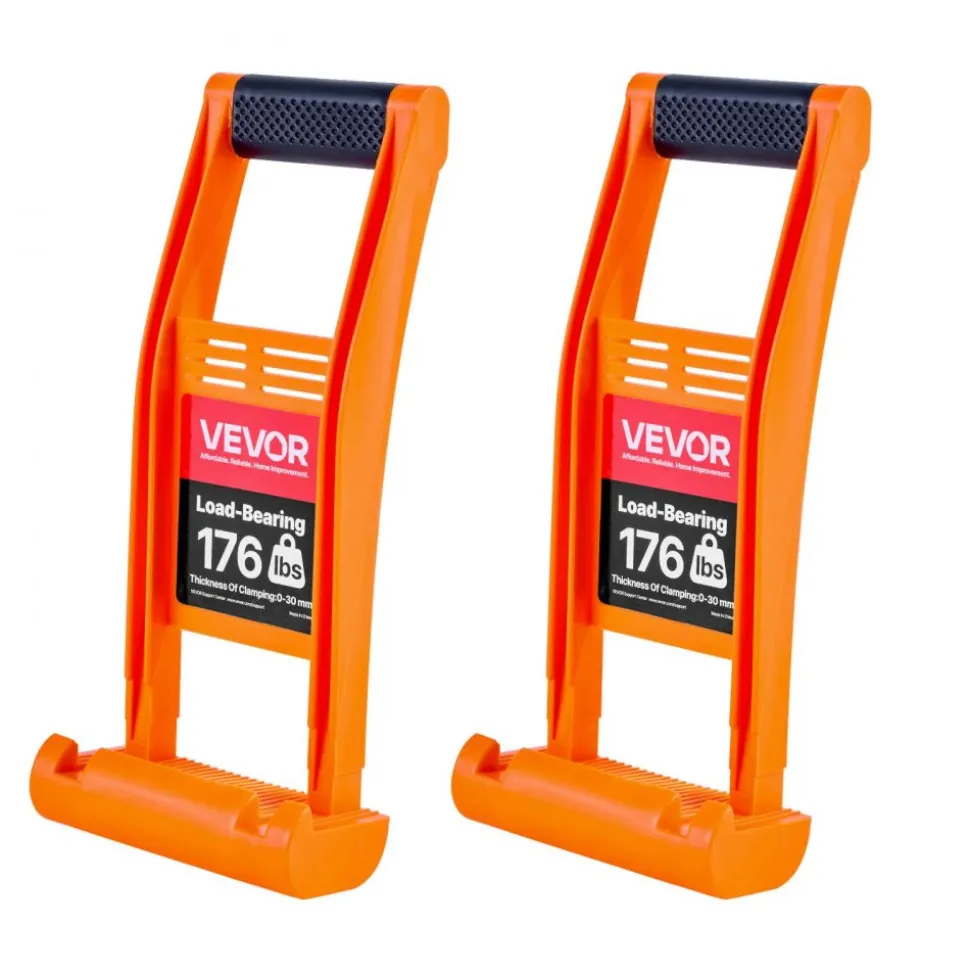 VEVOR Drywall Carrier, 2 Pack Plywood Carriers Handles, ABS Plastic Panel Carrier Tool with 176 lbs Load Bearing, Lift and Carry Panel Mover for Plywood, Drywall, Particleboard, Tempered Glass