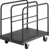 VEVOR Drywall Cart Dolly, 1800 lbs Load Capacity, 2-in-1 Steel Panel Truck Cart with 5 inch Swivel Casters, 36 x 24 inch Platform Truck with 4 Side Handrails for Factory, Warehouse, Garage, Black