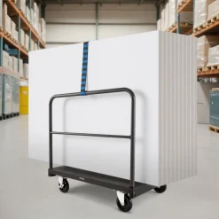 VEVOR Drywall Cart Dolly, 1800 lbs Load Capacity, 2-in-1 Steel Panel Truck Cart with 5 inch Swivel Casters, 36 x 24 inch Platform Truck with 4 Side Handrails for Factory, Warehouse, Garage, Black