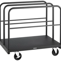 VEVOR Drywall Cart Dolly, 1800 lbs Load Capacity, 2-in-1 Steel Panel Truck Cart with 5 inch Swivel Casters, 36 x 24 inch Platform Truck with 4 Side Handrails for Factory, Warehouse, Garage, Black