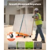 VEVOR Drywall Cart Dolly, 1800 lbs Load Capacity, Steel Panel Dolly with 4 Swivel Casters, Durable & Long-lasting, Panel Truck Cart with Tie-Down Strap for Plywood, Plasterboard, Glass, Orange