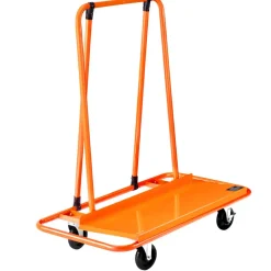 VEVOR Drywall Cart Dolly, 1800 lbs Load Capacity, Steel Panel Dolly with 4 Swivel Casters, Durable & Long-lasting, Panel Truck Cart with Tie-Down Strap for Plywood, Plasterboard, Glass, Orange