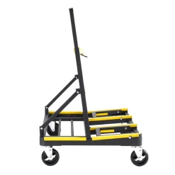 VEVOR Drywall Cart Dolly, 1800 lbs Load Capacity, Steel Panel Dolly with 4 Swivel Casters & Expandable Deck, Foldable Panel Truck Cart with Tie-Down Strap for Handling Plywood, Plasterboard, Glass