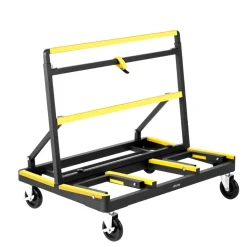 VEVOR Drywall Cart Dolly, 1800 lbs Load Capacity, Steel Panel Dolly with 4 Swivel Casters & Expandable Deck, Foldable Panel Truck Cart with Tie-Down Strap for Handling Plywood, Plasterboard, Glass