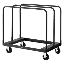VEVOR Drywall Cart Dolly, 1800 lbs Load Capacity, Steel Panel Truck Cart with 5 inch Swivel Casters, Lumber Drywall Dolly with with Tie-Down Strap & 3 Side Handrails for Factory, Warehouse, Garage, Black