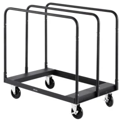 VEVOR Drywall Cart Dolly, 1800 lbs Load Capacity, Steel Panel Truck Cart with 5 inch Swivel Casters, Lumber Drywall Dolly with with Tie-Down Strap & 3 Side Handrails for Factory, Warehouse, Garage, Black