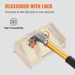 VEVOR Drywall Flat Box Handle, 40''-64'', Anodized Aluminum Flat Finishing Extension Handle, 5-Section Length Adjustable, Non-slip Grip and 360° Painting for Plasterboard, Wallboard, Sheetrock