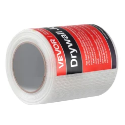 VEVOR Drywall Mesh Tape, 5.91 inch W x 98.43 ft L Self-Adhesive Fiberglass Drywall Joint Tape, 12 Rolls Dry Wall Patch for Easy Sheetrock Ceiling Crack Repair, to Achieve Smooth Even Wall Surface