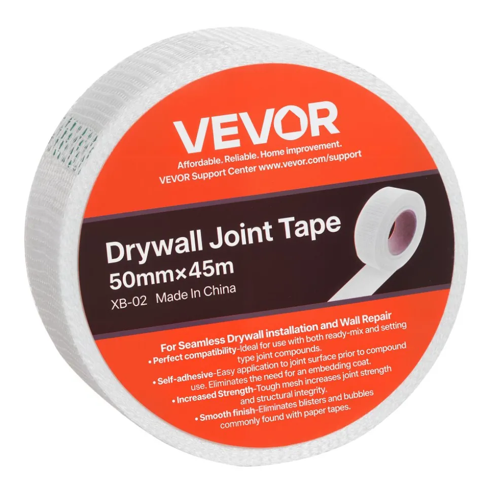 VEVOR Drywall Mesh Tape, 1.97 inch W x 147.64 ft L Self-Adhesive Fiberglass Drywall Joint Tape, 36 Rolls Dry Wall Patch for Easy Sheetrock Ceiling Crack Repair, to Achieve Smooth Even Wall Surface