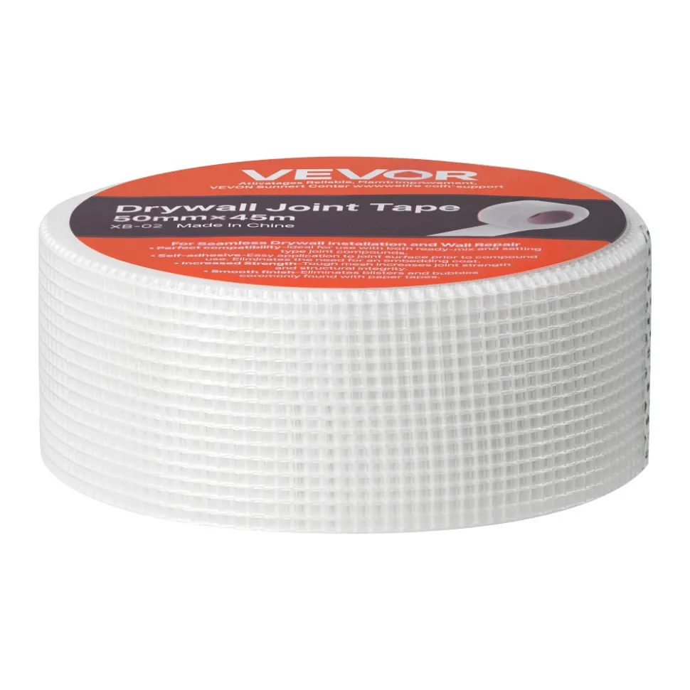 VEVOR Drywall Mesh Tape, 1.97 inch W x 147.64 ft L Self-Adhesive Fiberglass Drywall Joint Tape, 36 Rolls Dry Wall Patch for Easy Sheetrock Ceiling Crack Repair, to Achieve Smooth Even Wall Surface