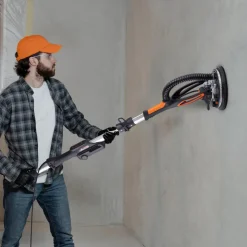 VEVOR Drywall Sander, 800W Brushless Motor Electric Sander, Variable Speed 1000-2300 RPM Wall Sander, Foldable Ceiling Sander with Double-Deck LED Lights, Extendable Handle, 12 Sanding Discs