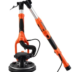 VEVOR Drywall Sander, 1150W Electric Drywall Sander, Popcorn Ceiling Removal Tool with Vacuum Dust Collection, 5 Variable Speed 800-1700 RPM, LED Light, Foldable & Extendable Handle, 15 Sanding Discs