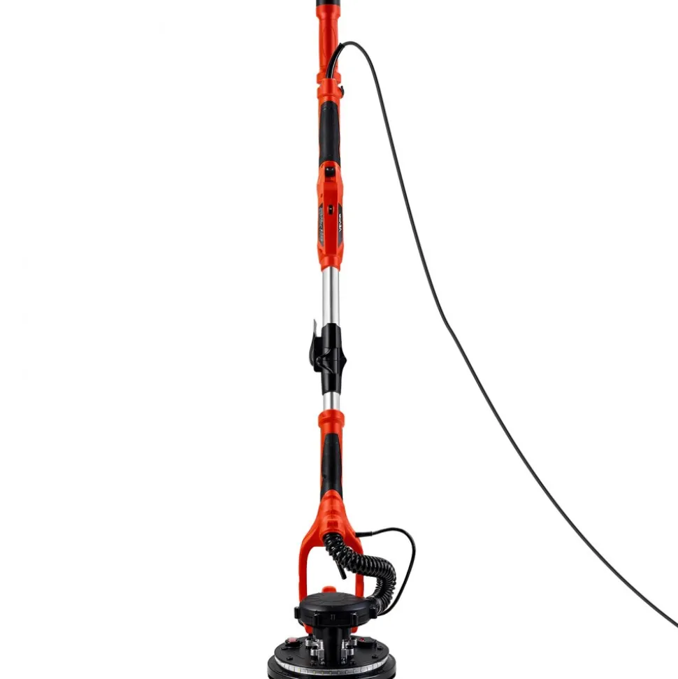 VEVOR Drywall Sander, 1150W Electric Drywall Sander, Popcorn Ceiling Removal Tool with Vacuum Dust Collection, 5 Variable Speed 800-1700 RPM, LED Light, Foldable & Extendable Handle, 15 Sanding Discs