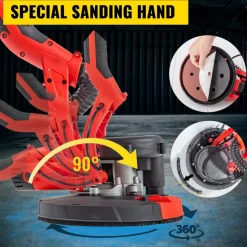 VEVOR Drywall Sander 850W Electric, Electric Sander Variable Speed 800-1750RPM, Drywall Sander Foldable Sheetrock Sander, with Telescope Handle, Vacuum Bag Drywall Sanders 6 Sand Pads
