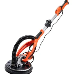 VEVOR Drywall Sander, 850W Electric Drywall Sander, Popcorn Ceiling Removal Tool with 5 Variable Speed 800-1700 RPM, Double-Deck LED Light, Foldable & Extendable Handle, 15 Sanding Discs, Dust Hose