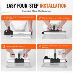 VEVOR Drywall Skimming Blade Set, 10/16/24/32/40 in Skimming Blades + 34-81.6 in Extension Handle Pole, Stainless Steel Knife Professional Skim Coat Tools, for Gyprock/WallBoard/Plasterboard