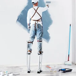 VEVOR Drywall Stilts, 24''-40'' Adjustable Aluminum Tool Stilts with Protective Knee Pads, Durable and Non-slip Work Stilts for Sheetrock Painting, Walking, Taping, Silver