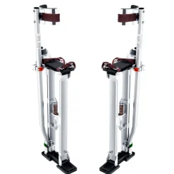 VEVOR Drywall Stilts, 24''-40'' Adjustable Aluminum Tool Stilts with Protective Knee Pads, Durable and Non-slip Work Stilts for Sheetrock Painting, Walking, Taping, Silver