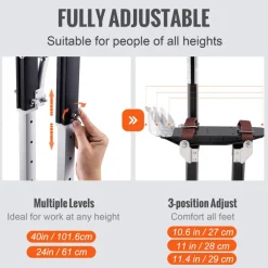VEVOR Drywall Stilts, 24''-40'' Adjustable Aluminum Tool Stilts with Protective Knee Pads, Durable and Non-slip Work Stilts for Sheetrock Painting, Walking, Taping, Black