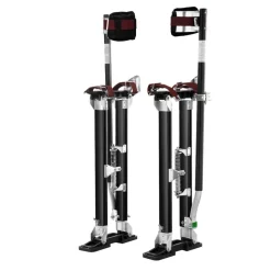 VEVOR Drywall Stilts, 24''-40'' Adjustable Aluminum Tool Stilts with Protective Knee Pads, Durable and Non-slip Work Stilts for Sheetrock Painting, Walking, Taping, Black