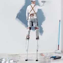 VEVOR Drywall Stilts, 36''-50'' Adjustable Aluminum Tool Stilts with Protective Knee Pads, Durable and Non-slip Work Stilts for Sheetrock Painting, Walking, Taping, Silver