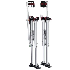 VEVOR Drywall Stilts, 36''-50'' Adjustable Aluminum Tool Stilts with Protective Knee Pads, Durable and Non-slip Work Stilts for Sheetrock Painting, Walking, Taping, Silver