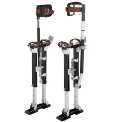 VEVOR Drywall Stilts, 19.1–31.1 in Adjustable Aluminum Painter Stilts, 228 lbs Load Capacity, Non-Slip Rubber Feet, Dual Spring Shock Absorption, Comfortable Leg Straps for Painting, Decoration, Black