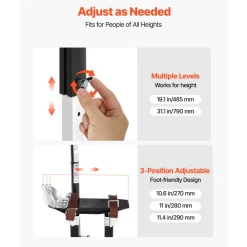 VEVOR Drywall Stilts, 19.1–31.1 in Adjustable Aluminum Painter Stilts, 228 lbs Load Capacity, Non-Slip Rubber Feet, Dual Spring Shock Absorption, Comfortable Leg Straps for Painting, Decoration, Black