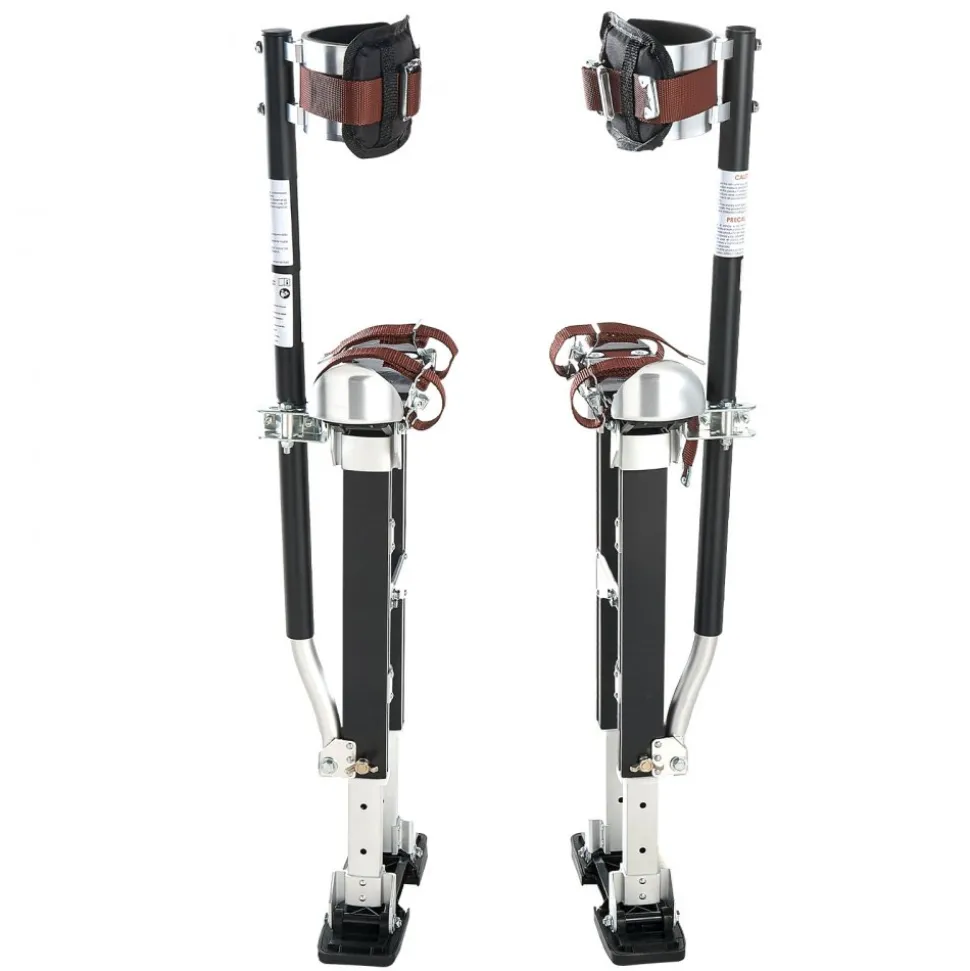 VEVOR Drywall Stilts, 19.1–31.1 in Adjustable Aluminum Painter Stilts, 228 lbs Load Capacity, Non-Slip Rubber Feet, Dual Spring Shock Absorption, Comfortable Leg Straps for Painting, Decoration, Black