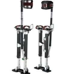 VEVOR Drywall Stilts, 19.1–31.1 in Adjustable Aluminum Painter Stilts, 228 lbs Load Capacity, Non-Slip Rubber Feet, Dual Spring Shock Absorption, Comfortable Leg Straps for Painting, Decoration, Black