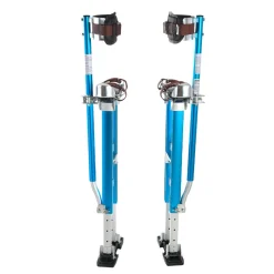 VEVOR Drywall Stilts, 24.2–40.3 Inch Adjustable Aluminum Painter Stilts, 228 lbs Load Capacity, Non-Slip Rubber Feet, Dual Spring Shock Absorption, Comfortable Leg Straps for Painting, Decoration,Blue