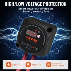 VEVOR Dual Battery Isolator Kit, 12V 140Amp, Manual and Auto Modes VSR Voltage Sensitive Relay with LCD Screen, Smart Battery Isolator for ATV UTV RV Camper Off-Road Vehicle Caravan Truck Boat Yacht