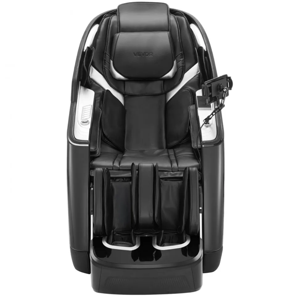 VEVOR Dual-Core 4D+3D Full Body Massage Chair, with Extended SL Track, Deep Yoga Stretch, Electric Extendable Footrest, TFT, AI Voice Control, Heat, Airbags, Armrest Controls, Wheels