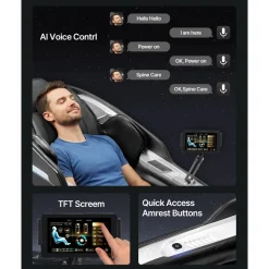 VEVOR Dual-Core 4D+3D Full Body Massage Chair, with Extended SL Track, Deep Yoga Stretch, Electric Extendable Footrest, TFT, AI Voice Control, Heat, Airbags, Armrest Controls, Wheels