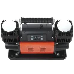 VEVOR Dual-Cylinder Heavy Duty Air Compressor, 10.6CFM Auto-Stop Portable Tire Inflator, 12V 150PSI Offroad Air Pump with LCD Digital Display & Adapters for Truck Car SUV 4 x 4 Vehicle RV