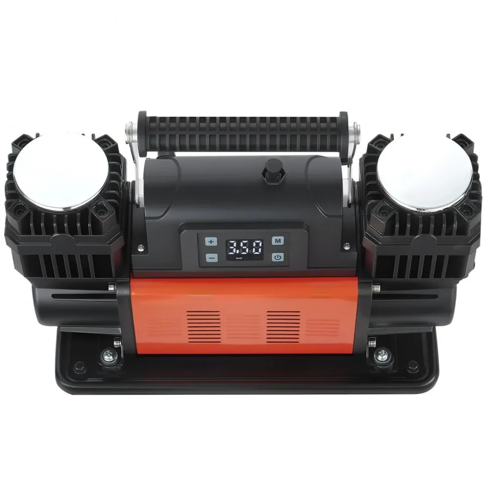 VEVOR Dual-Cylinder Heavy Duty Air Compressor, 10.6CFM Auto-Stop Portable Tire Inflator, 12V 150PSI Offroad Air Pump with LCD Digital Display & Adapters for Truck Car SUV 4 x 4 Vehicle RV